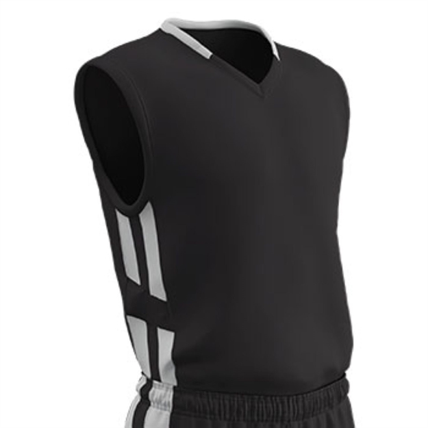 Picture of Champro Adult Muscle Basketball Jersey Black White Medium