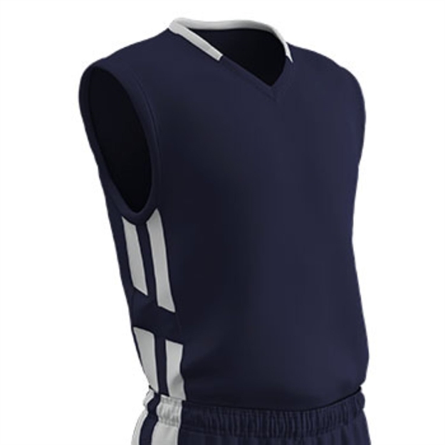 Picture of Champro Adult Muscle Basketball Jersey Navy White XL