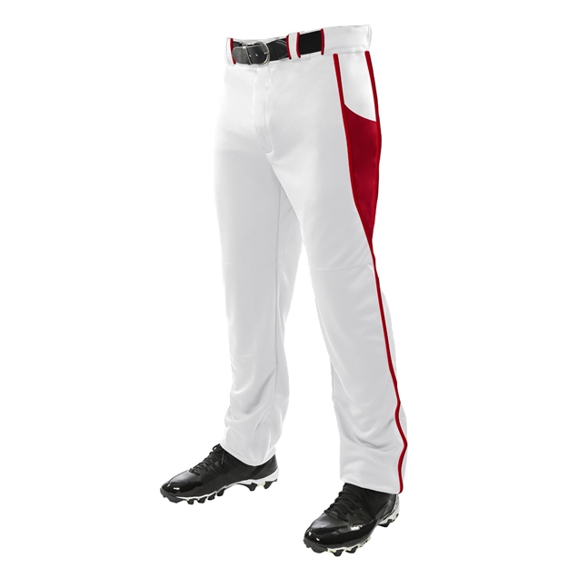 Picture of Champro Adult Triple Crown Baseball Pant White Scarlet Med