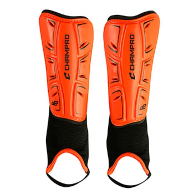 Picture of Champro D2 Soccer Shin Guards Orange Black Medium