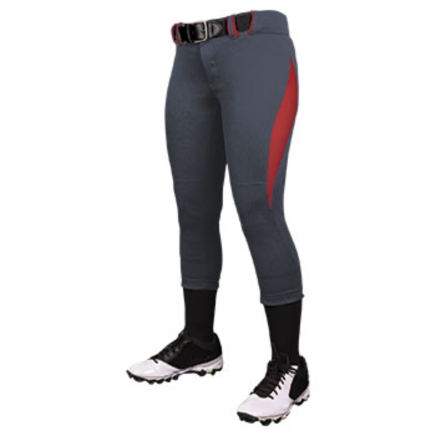 Picture of Champro Girls Surge 2 Color Softball Pant Graphitescarlet XL
