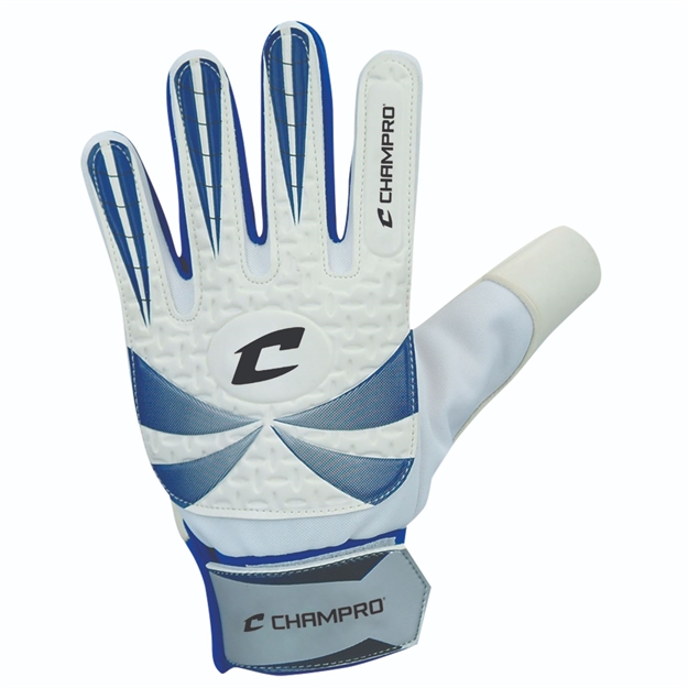 Picture of Champro Goalie Gloves White Blue Size 8