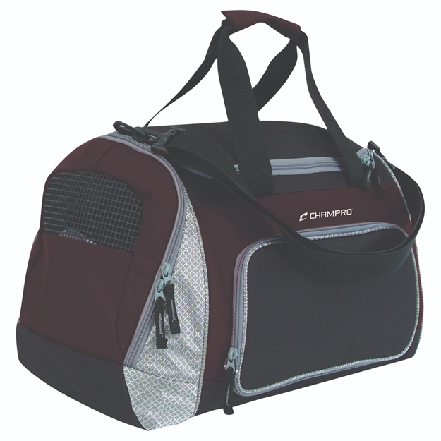 Picture of Champro Pro Plus Gear Bag 24 IN X 14 IN X 12 IN Black Maroon