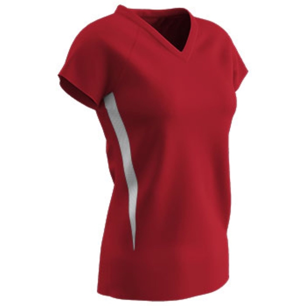 Picture of Champro Spike Ladies Volleyball Jersey Scarlet White Small