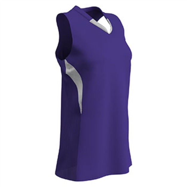 Picture of Champro Womens Decoy Racer Back Jersey Purple White Large