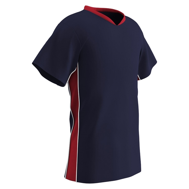 Picture of Champro Youth Header Soccer Jersey Navy Scarlet White Xsmall