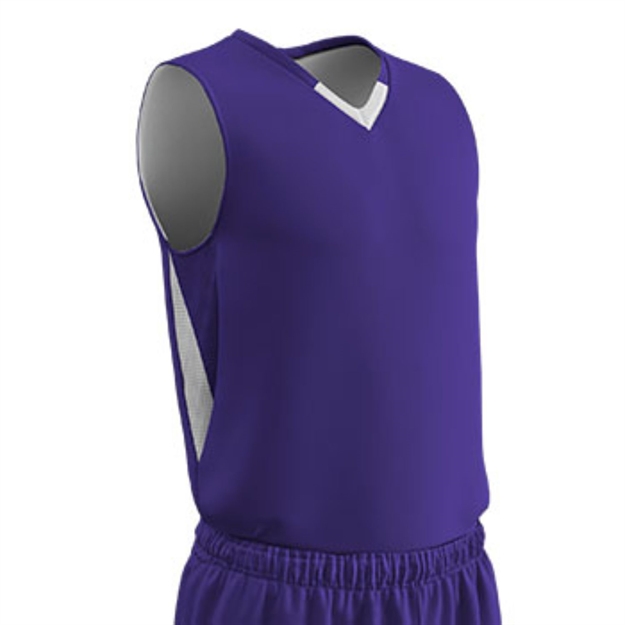 Picture of Champro Youth Pivot Reverse Basketball Jersey Purp White SM