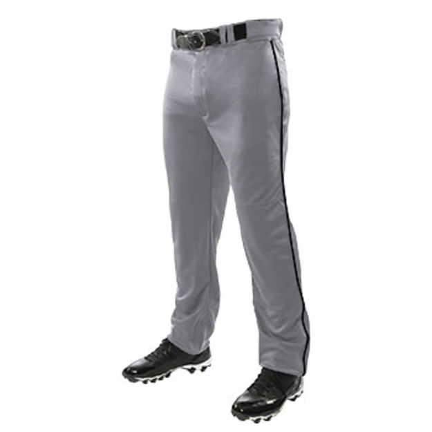 Picture of Champro Youth Triple Crown Opn Btm Pant W Piping Gry Blk LG