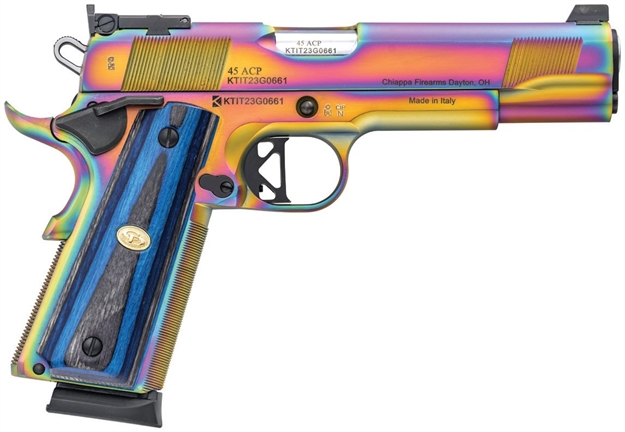 Picture of  Charles Daly 440183 1911 Empire Full Size Frame 45 Acp 8+1 5" Stainless Steel Barreln Nebula Pvd Steel Serrated Slide & Frame W/Beavertail, Blue Laminate Grip