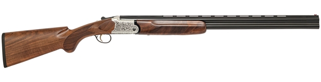 Picture of  Chiappa Firearms 930378 202Ae  12 Gauge Break Open 3" 2 28" Black Chrome Lined Vent Rib Barrel, Nickel-Plated Engraved Aluminum Receiver, Fixed Walnut Stock
