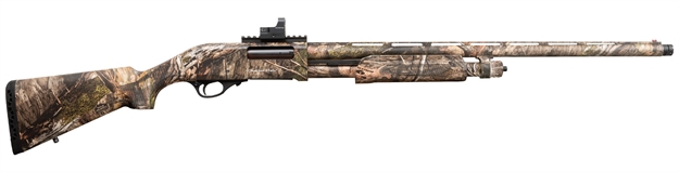 Picture of Chiappa Firearms 930308T 335 Turkey Full Size 12 Gauge Pump 3.50" 5+1 26" Mossy Oak Country Dna Chrome Lined Vent Rib Barrel, Picatinny Rail Aluminum Receiver & Fixed Synthetic Stock, Red Dot 4 Moa 930.308T