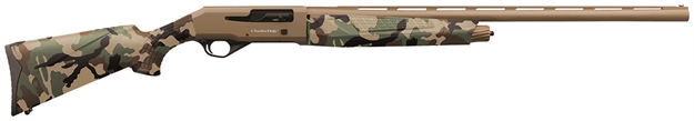 Picture of  Charles Daly 930328 601  12 Gauge 4+1 3" 28" Vent Rib Barrel, Flat Dark Earth Finish Aluminum Receiver, Woodland Camo Synthetic Stock, Includes 3 Choke Tubes