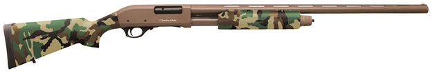 Picture of  Charles Daly 930330 301  12 Gauge 3" 4+1 28" Vent Rib Barrel, Flat Dark Earth Barrel/Receiver, Woodland Camo Synthetic Stock & Forend, Includes 3 Choke Tubes 8053800945035