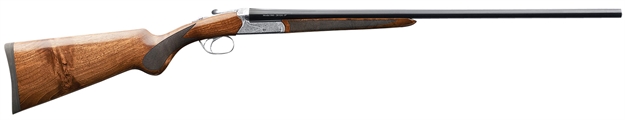 Picture of Charles Daly 930340 500  Full Size 20 Gauge Break Open 3" 2Rd 26" Gloss Blued Side BY Side Barrel, Silver Engraved Stainless Steel Receiver, Checkered Oiled Walnut Stock 930.340
