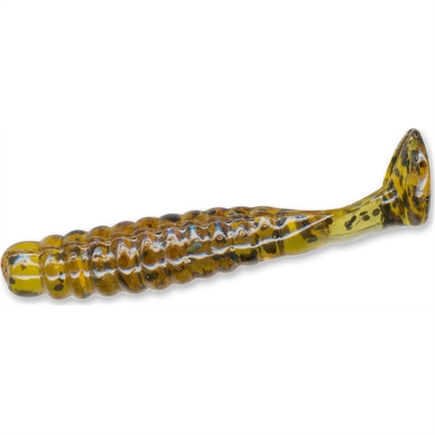 Picture of Slider Crappie/Panfish Grub W/Vibratail, 1 1/2", Pumpkin W/ Black Flake, 18 / Pack CSGG17 034398200179