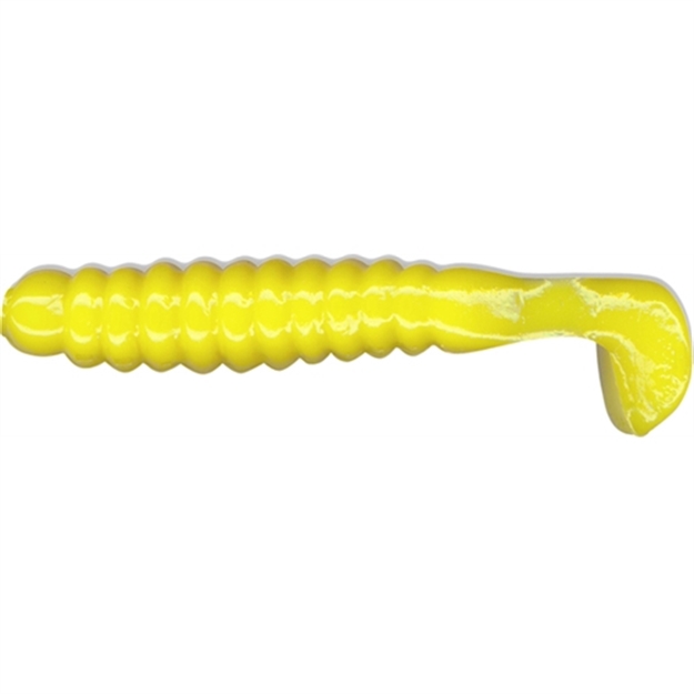 Picture of Slider Crappie/Panfish Grub W/Vibratail, 1 1/2", Yellow, 18/Pack CSG14