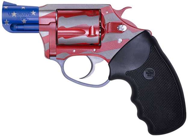 Picture of  Charter Arms 23872 Undercover The Old Glory Small 38 Special, 5 Shot 2" American Flag Stainless Steel Barrel & Cylinder, American Flag Aluminum Frame W/Black Finger Grooved Rubber Grip, Exposed Hammer