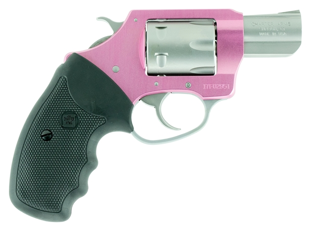Picture of  Charter Arms 52330 Pathfinder Pink Lady Small Frame 22 Wmr 8 Shot 2" Stainless Steel Barrel, Pink Cerakote Aluminum Frame,  Stainless Cylinder, Black Finger Grooved Rubber Grip, Exposed Hammer 678958523300