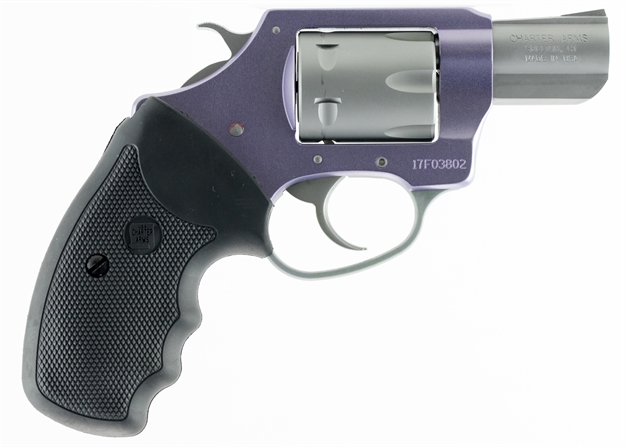 Picture of  Charter Arms 52340 Pathfinder Lavender Lady Small Frame 22 Wmr 8Rd 2" Stainless Steel Barrel, Lavender Aluminum Frame, Stainless Cylinder, Black Finger Grooved Rubber Grip, Exposed Hammer 678958523409