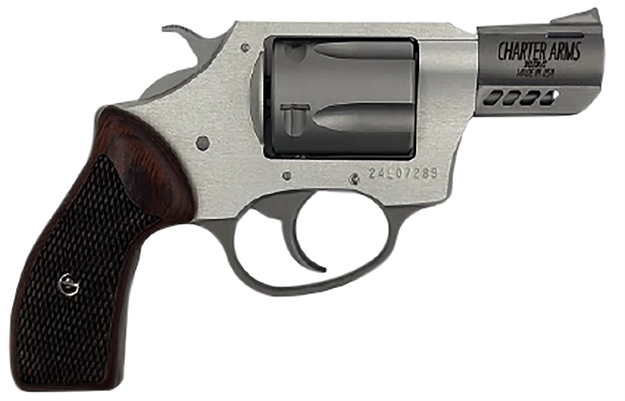 Picture of  Charter Arms 53802 Coyote  Small 380 Acp 5 Shot 2" Ported Stainless Steel Barrel, Stainless Steel Cylinder, Anodized Aluminum Frame, Rosewood Checkered Grip, Exposed Hammer 0678958538021