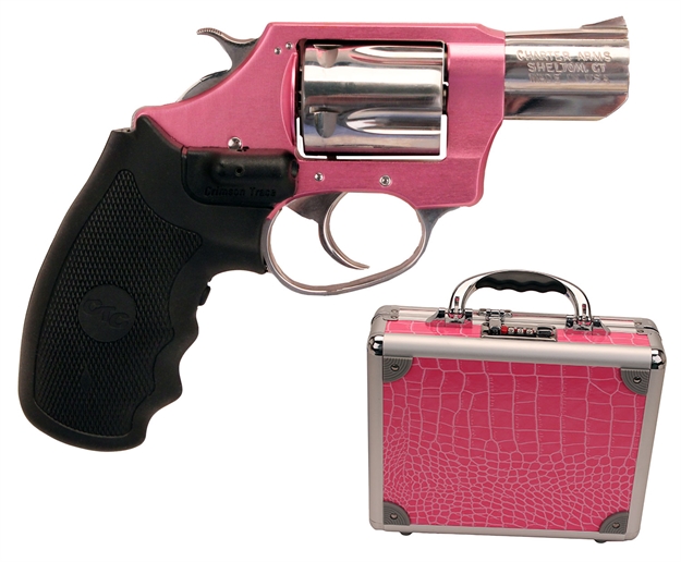Picture of  Charter Arms 53832 Undercover Lite Chic Lady Small 38 Special 5 Shot 2" High Polished Stainless Steel Barrel & Cylinder, Pink Aluminum Frame W/Black Crimson Trace Laser Grip, Exposed Hammer 678958538328