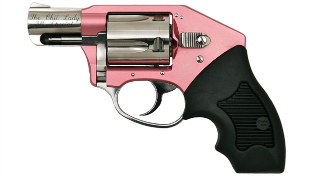 Picture of  Charter Arms 53852 Chic Lady Off Duty Small 38 Special, 5 Shot 2" High Polished Stainless Steel Barrel & Cylinder, Pink Aluminum Frame, Pearl Grip, Concealed Hammer