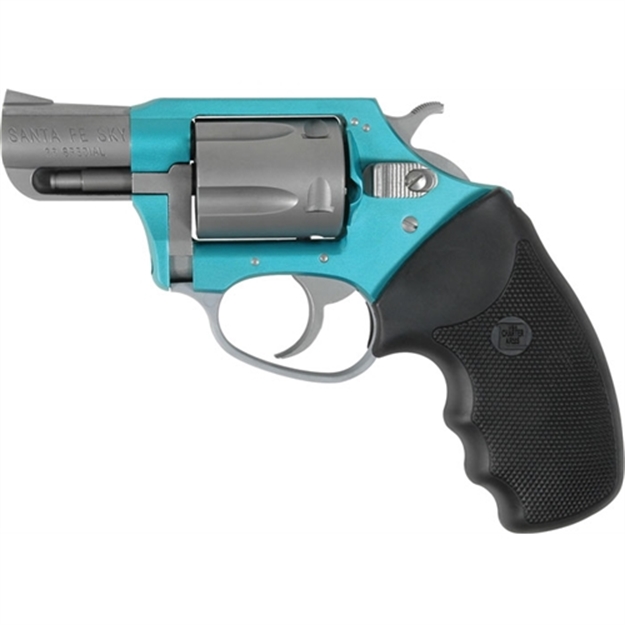 Picture of  Charter Arms 53860 Undercover Lite Santa FE Sky Small 38 Special, 5 Shot 2" Stainless Steel Barrel & Cylinder, Turquoise Aluminum Frame W/Black Finger Grooved Rubber Grip, Exposed Hammer 678958538601