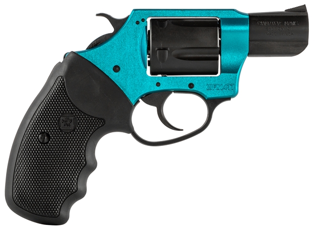 Picture of  Charter Arms 53864 Undercover Lite Santa FE Sky Small 38 Special, 5 Shot 2" Black Stainless Steel Barrel & Cylinder, Turquoise Aluminum Frame W/Black Finger Grooved Rubber Grip, Exposed Hammer