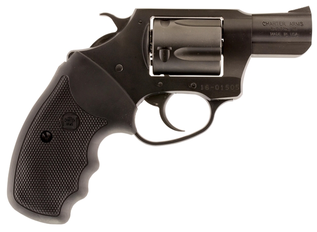 Picture of  Charter Arms 63820 Undercover  Small 38 Special, 5 Shot 2" Black Nitride Stainless Steel Barrel, Cylinder & Frame, Black Finger Grooved Rubber Grip, Exposed Hammer