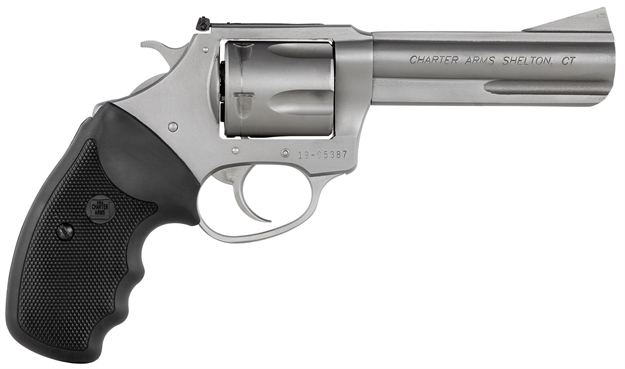 Picture of  Charter Arms 74442 Bulldog Target Large 44 Special, 5 Shot 4.20" Matte Stainless Steel Barrel, Cylinder & Frame W/Black Finger Grooved Rubber Grip