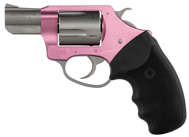 Picture of  Charter Arms 93830 Undercover Southpaw 38 Special, 5 Shot 2" Matte Stainless Steel Barrel & Cylinder, Pink Aluminum Frame W/Black Finger Grooved Rubber Grip, Exposed Hammer