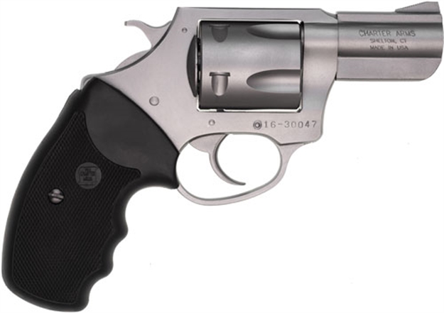 Picture of  Charter Arms 74020 Pitbull  Large 40 S&W 5 Shot 2.30" Matte Stainless Steel Barrel, Cylinder & Frame W/Black Finger Grooved Rubber Grip