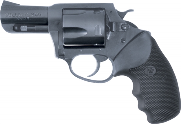 Picture of  Charter Arms 74420 Bulldog  Large 44 Special, 5 Shot 2.50" Matte Stainless Steel Barrel, Cylinder & Frame W/Black Finger Grooved Rubber Grip