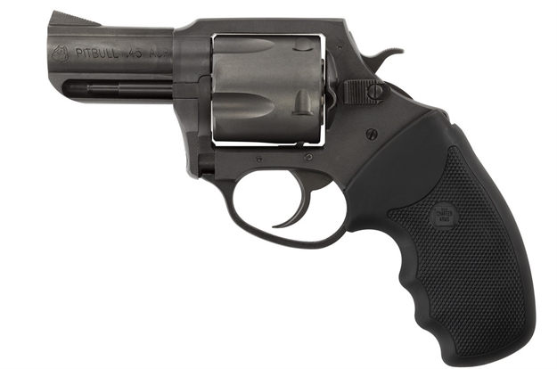 Picture of  Charter Arms 64520 Pitbull  45 Acp, 5 Shot 2.50" Black Nitride Steel Barrel, Cylinder & Frame W/Black Finger Grooved Rubber Grip 678958645200