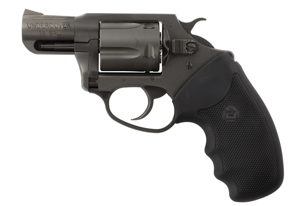 Picture of  Charter Arms 63820 Undercover  Small 38 Special, 5 Shot 2" Black Nitride Stainless Steel Barrel, Cylinder & Frame, Black Finger Grooved Rubber Grip, Exposed Hammer 678958638202