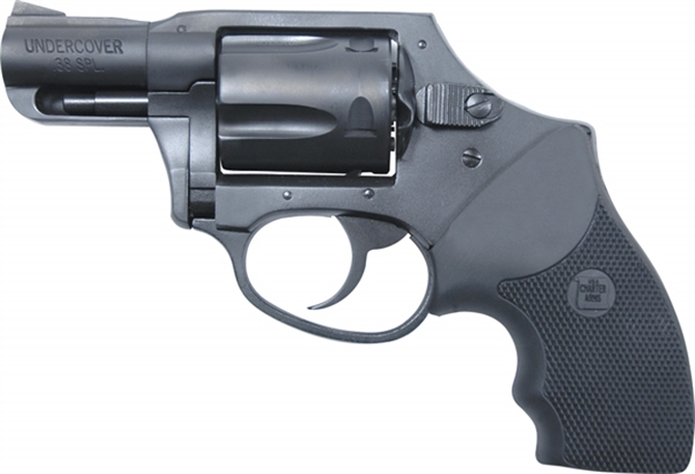 Picture of  Charter Arms 13811 Undercover Lite Small 38 Special, 5 Shot 2" Black Steel Barrel & Cylinder, Black Passivate Aluminum Frame W/Black Finger Grooved Rubber Grip, Concealed Hammer