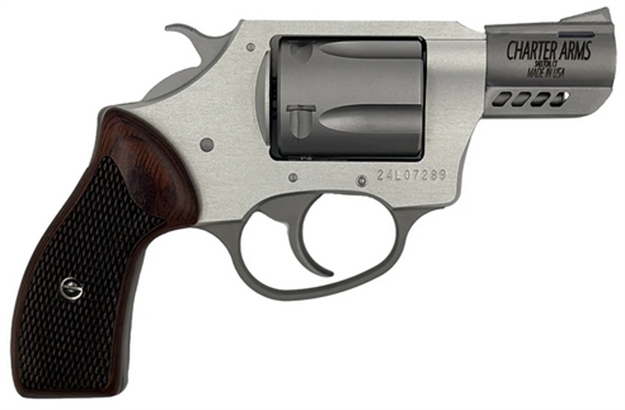 Picture of  Charter Arms 53802 Coyote  Small 380 Acp 5 Shot 2" Ported Stainless Steel Barrel, Stainless Steel Cylinder, Anodized Aluminum Frame, Rosewood Checkered Grip, Exposed Hammer