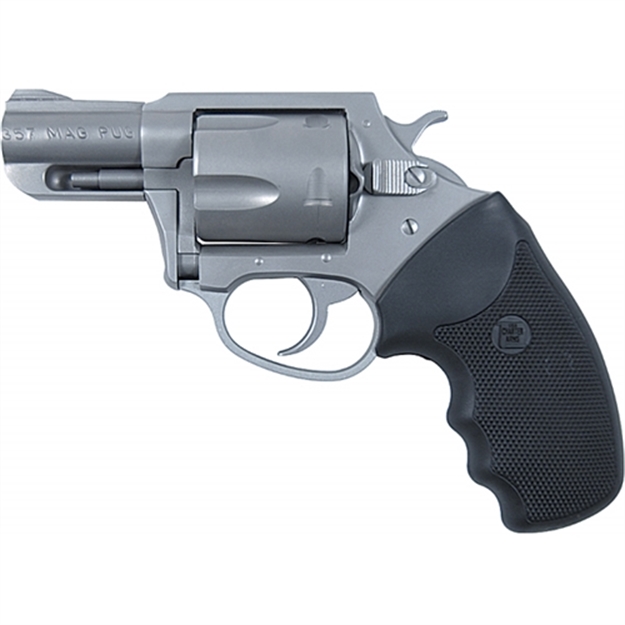 Picture of  Charter Arms 73520 Mag Pug  Large 357 Mag, 5 Shot 2.20" Matte Stainless Steel Ported Barrel, Matte Stainless Steel Cylinder & Frame W/Black Finger Grooved Rubber Grip 678958735208