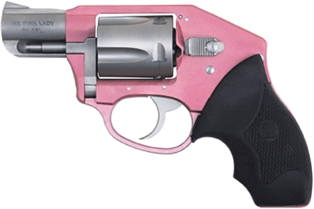 Picture of  Charter Arms 53851 Undercover Lite Chic Lady Small 38 Special 5 Shot 2" High Polished Stainless Steel Barrel & Cylinder, Pink Aluminum Frame W/Black Finger Grooved Rubber Grip, Concealed Hammer