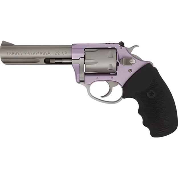 Picture of  Charter Arms 52242 Pathfinder Lite 22 LR 8Rd 4.20" Matte Stainless Stainless Steel Barrel, Lavender Aluminum Frame, Matte Stainless Cylinder, Black Finger Grooved Rubber Grip, Exposed Hammer 678958522426