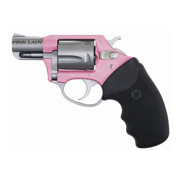 Picture of  Charter Arms 52330 Pathfinder Pink Lady Small Frame 22 Wmr 8 Shot 2" Stainless Steel Barrel, Pink Cerakote Aluminum Frame,  Stainless Cylinder, Black Finger Grooved Rubber Grip, Exposed Hammer