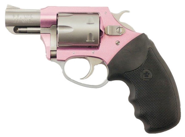 Picture of  Charter Arms 52330 Pathfinder Pink Lady Small Frame 22 Wmr 8 Shot 2" Stainless Steel Barrel, Pink Cerakote Aluminum Frame,  Stainless Cylinder, Black Finger Grooved Rubber Grip, Exposed Hammer