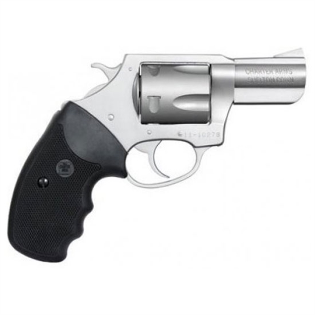 Picture of  Charter Arms 74020 Pitbull  Large 40 S&W 5 Shot 2.30" Matte Stainless Steel Barrel, Cylinder & Frame W/Black Finger Grooved Rubber Grip