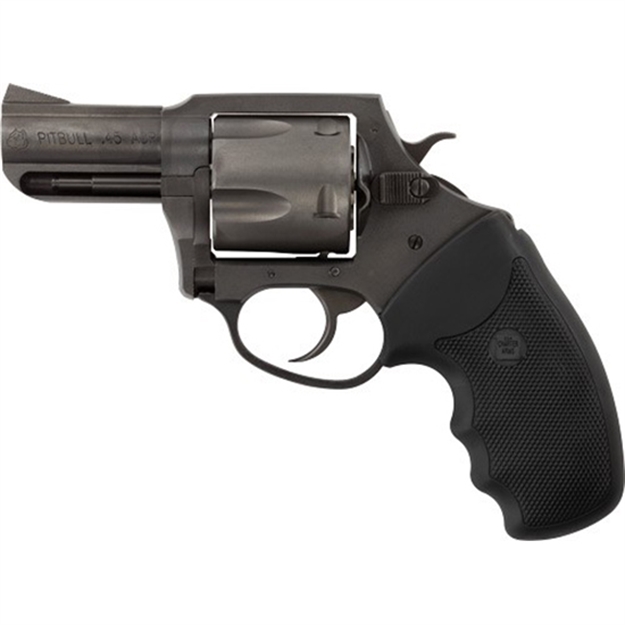 Picture of  Charter Arms 64520 Pitbull  45 Acp, 5 Shot 2.50" Black Nitride Steel Barrel, Cylinder & Frame W/Black Finger Grooved Rubber Grip 678958645200