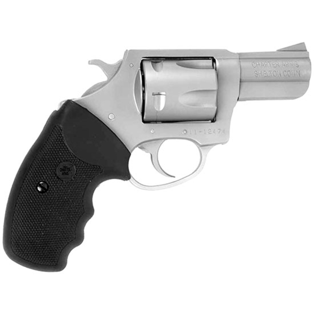 Picture of  Charter Arms 79920 Pitbull  Large 9Mm Luger, 5 Shot 2.20" Matte Stainless Steel Barrel, Cylinder & Frame W/Black Finger Grooved Rubber Grip 678958799200