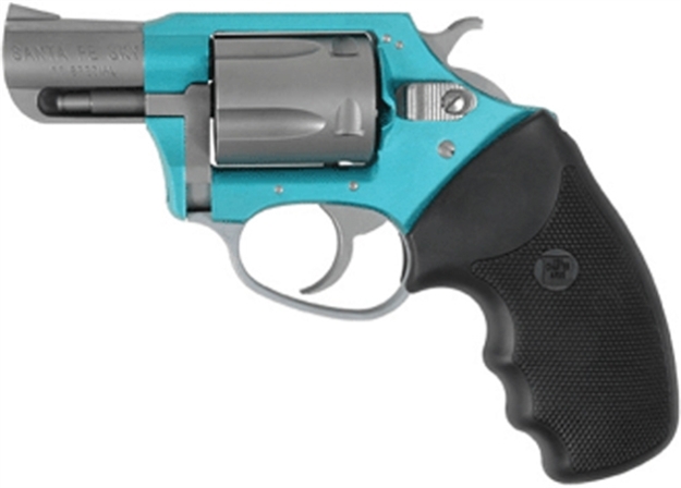 Picture of  Charter Arms 53860 Undercover Lite Santa FE Sky Small 38 Special, 5 Shot 2" Stainless Steel Barrel & Cylinder, Turquoise Aluminum Frame W/Black Finger Grooved Rubber Grip, Exposed Hammer 678958538601