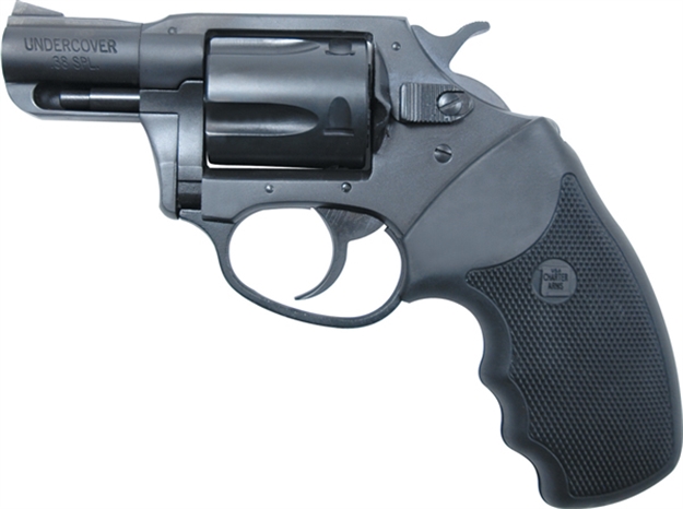 Picture of  Charter Arms 13820 Undercover Lite  Small 38 Special, 5 Shot 2" Black Stainless Steel Barrel & Cylinder, Black Passivate Aluminum Frame W/Black Finger Grooved Rubber Grip, Exposed Hammer