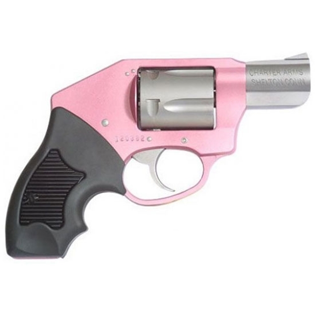 Picture of  Charter Arms 53851 Undercover Lite Chic Lady Small 38 Special 5 Shot 2" High Polished Stainless Steel Barrel & Cylinder, Pink Aluminum Frame W/Black Finger Grooved Rubber Grip, Concealed Hammer 678958538519