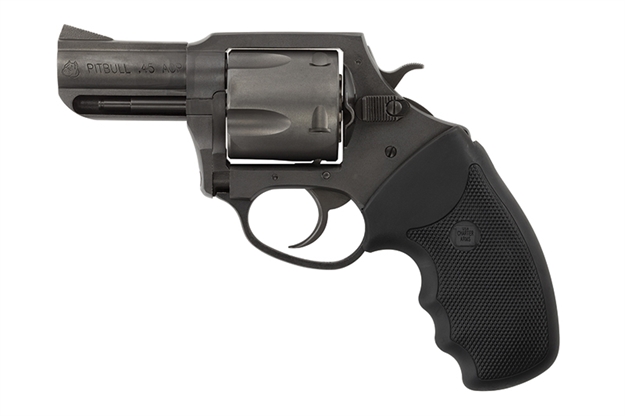 Picture of  Charter Arms 64520 Pitbull  45 Acp, 5 Shot 2.50" Black Nitride Steel Barrel, Cylinder & Frame W/Black Finger Grooved Rubber Grip 678958645200