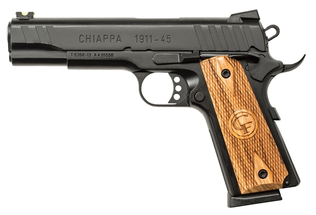 Picture of Chiappa 440030 1911-45 Custom Sa/Da 45Acp 5" 8+1 Novak Sights Wood Grip Blk